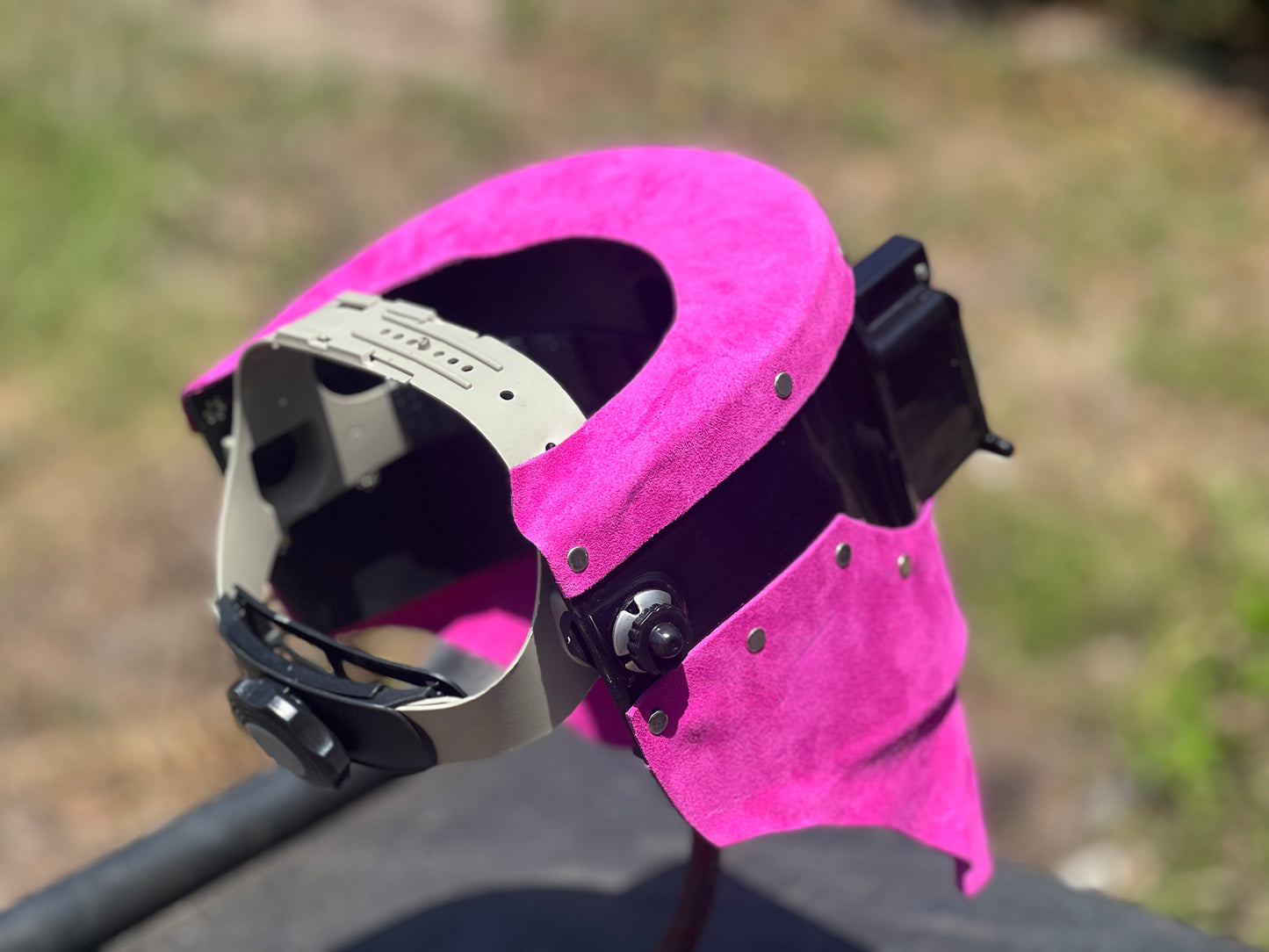 Pink chopped tiger hood