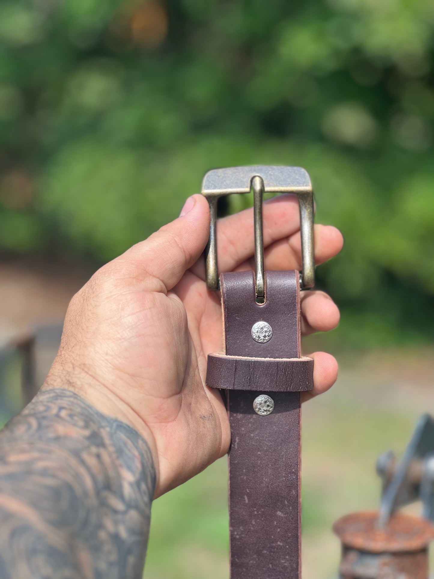 Coffee leather belt