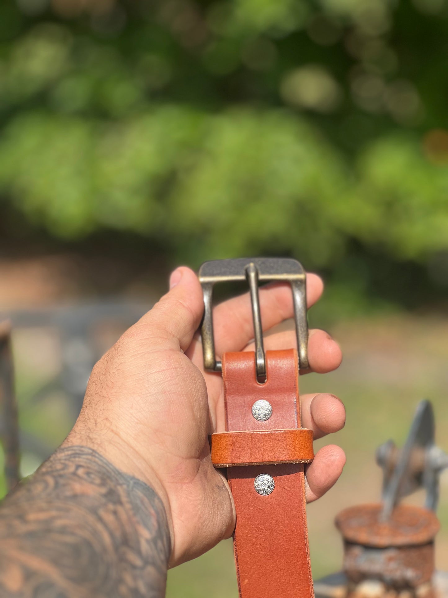 Tan leather belt