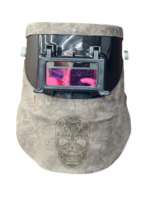 Sugar skull custom auto darkening welding hood.