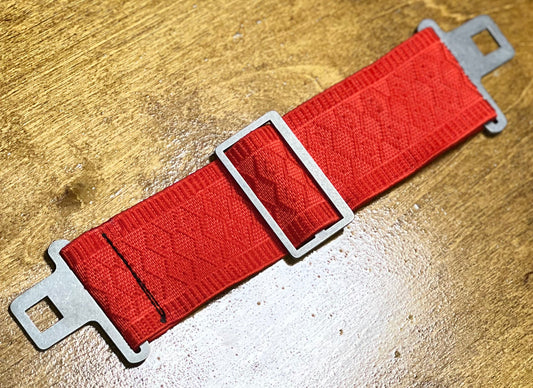 Red scroll work headband