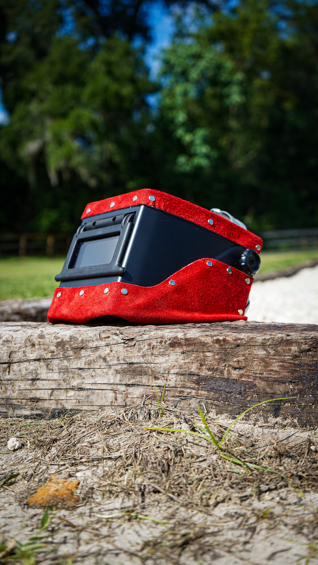 Red suede Leather  Double chopped Jackson HSL-2 Welding Hood