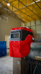 Red suede Leather  Double chopped Jackson HSL-2 Welding Hood