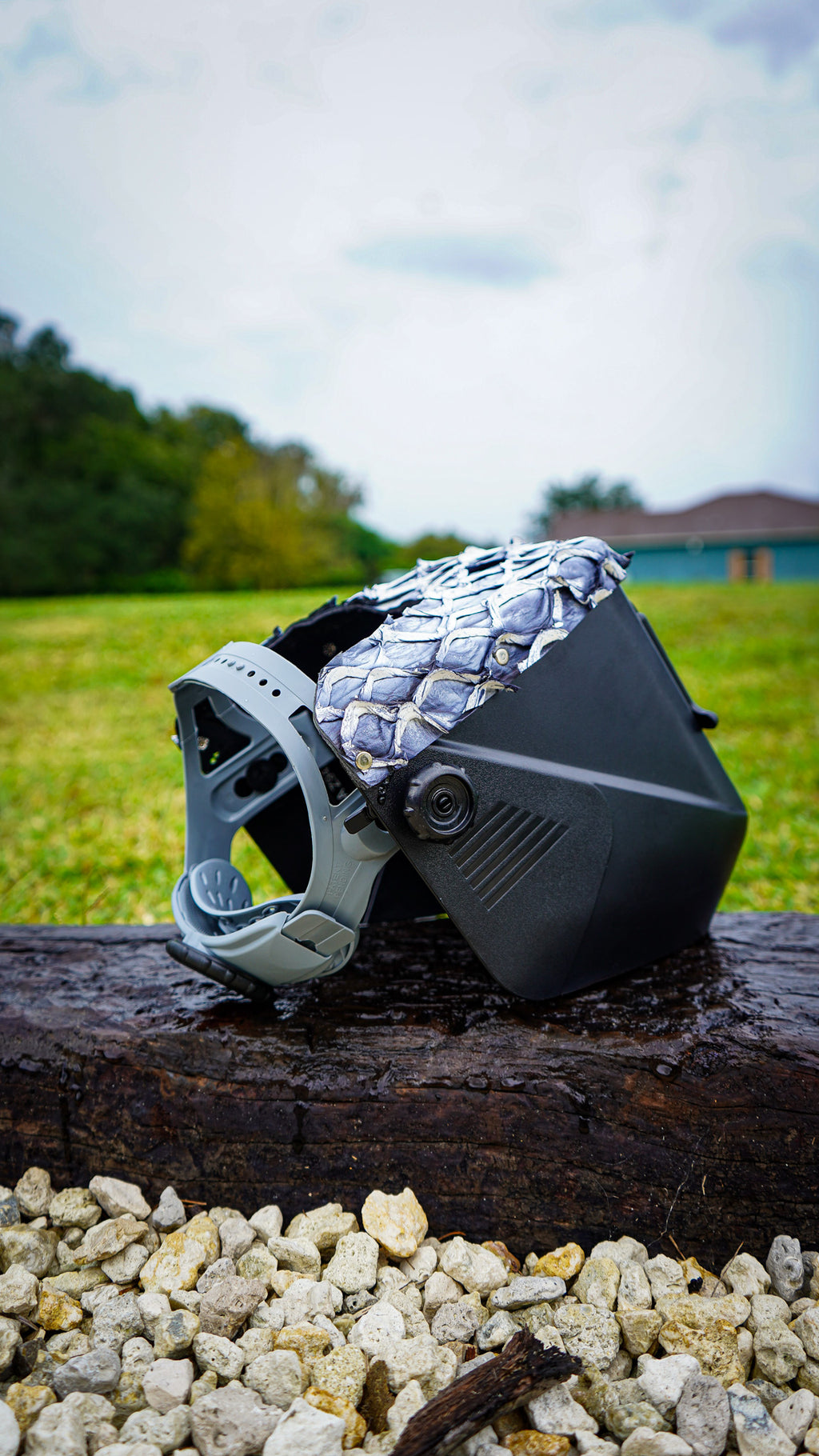 Grey Pirarucu Leather Jackson HSL-2 Welding Hood