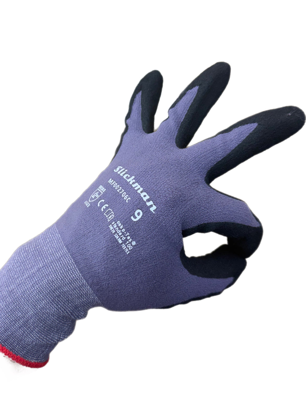 Slickman 12 Pack Nylon Nitrile Dipped Work Gloves