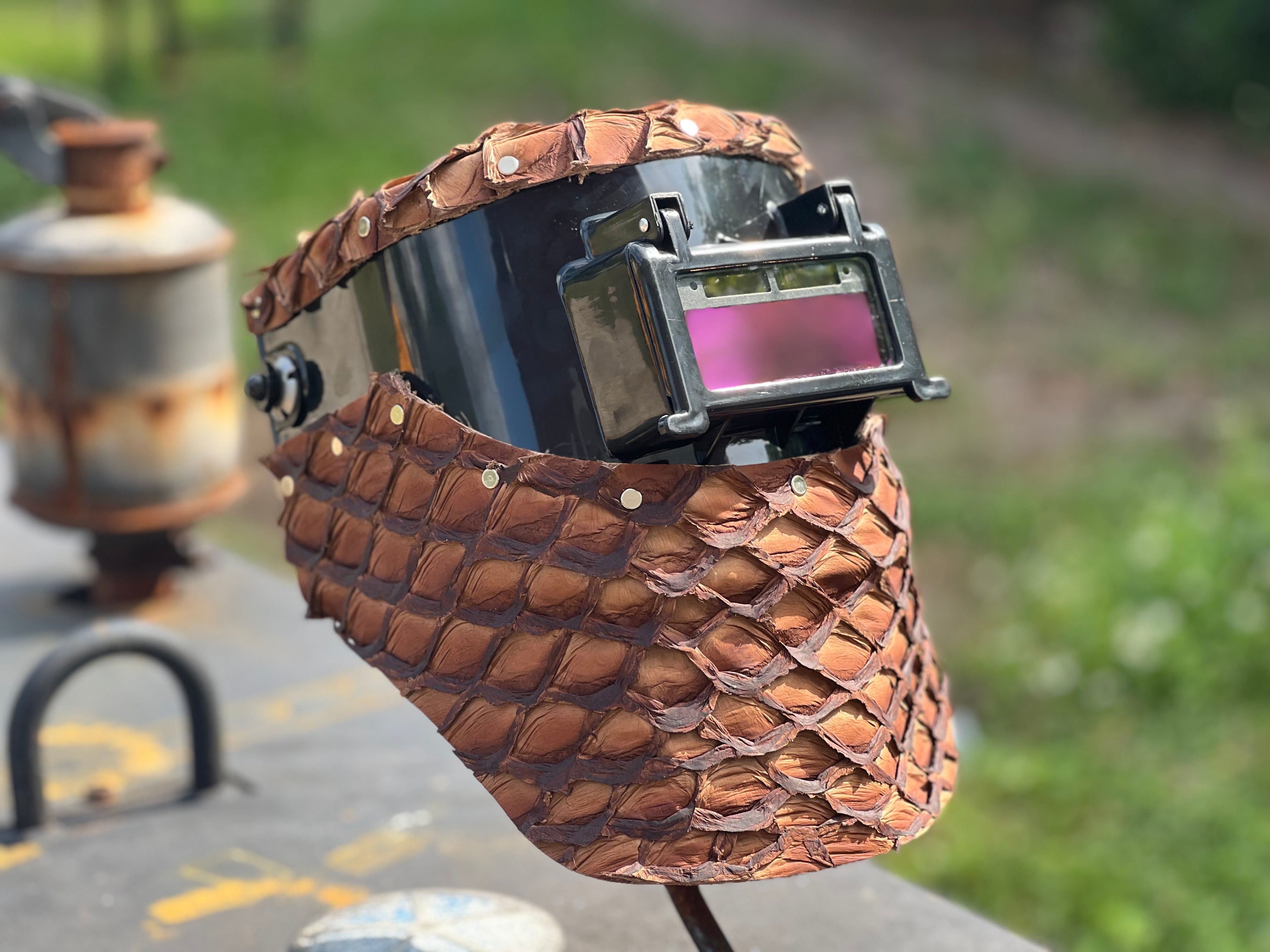 Double chopped Pirarucu Tiger hood