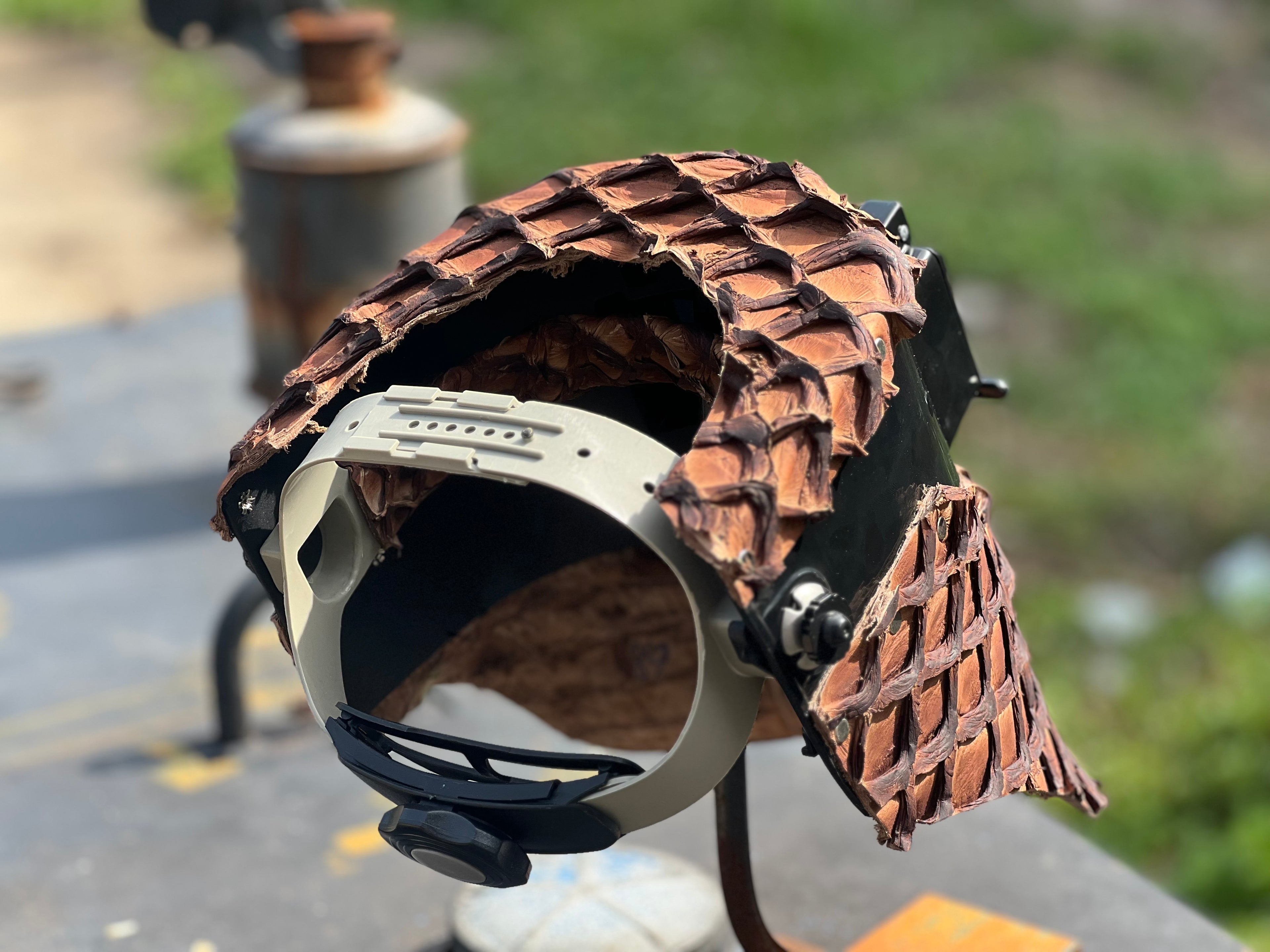 Double chopped Pirarucu Tiger hood