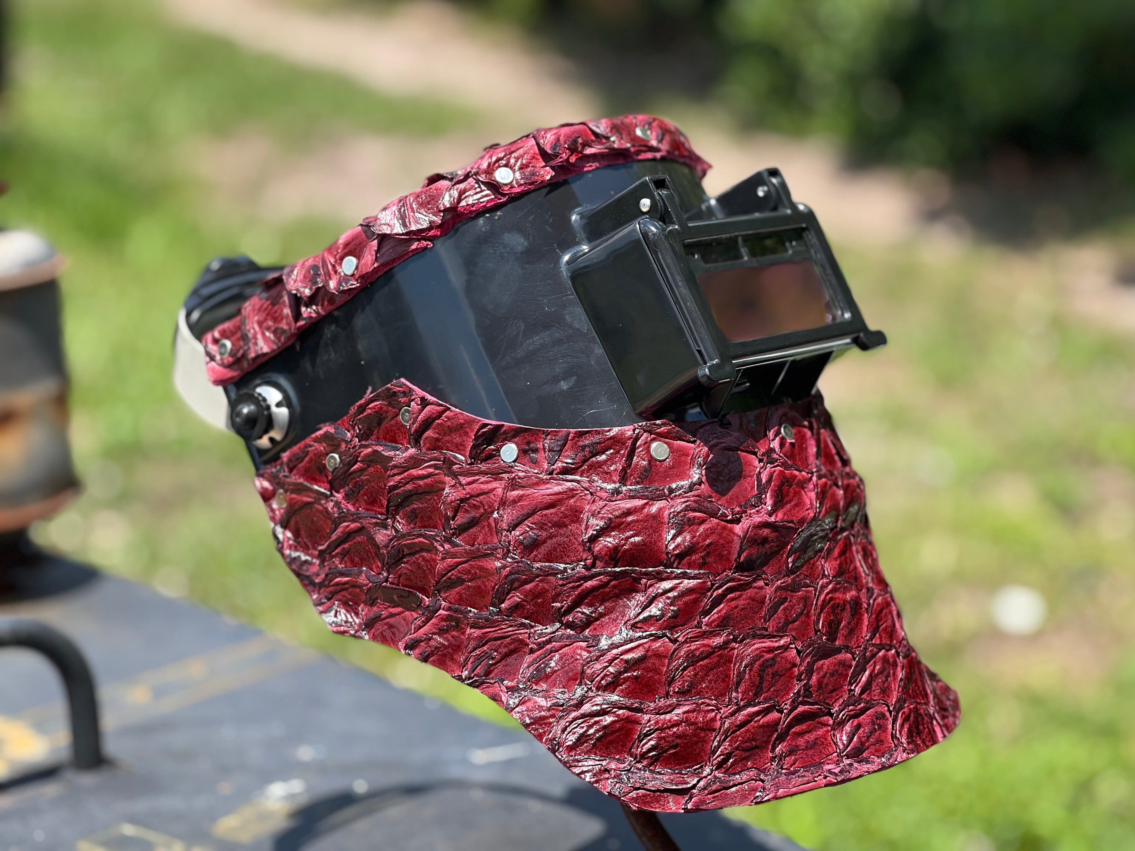 Double chopped Pirarucu Tiger hood