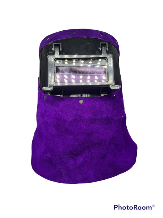 Purple custom auto darkening flip lense tiger hood