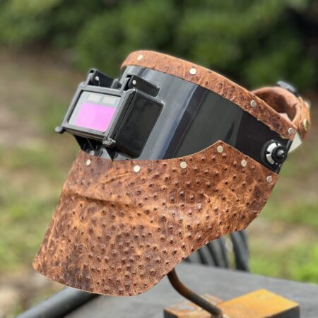 Brown Ostrich Chopped Tiger Hood