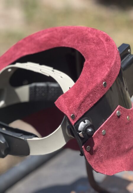 Maroon Leather Flip Lens Auto Darkening Welding Custom Helmet