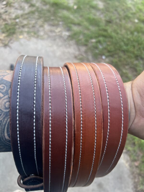 Dark Brown Sewed Edge Belts - Image 4