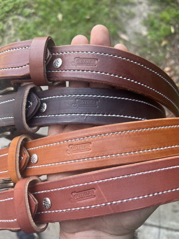 Dark Brown Sewed Edge Belts - Image 3