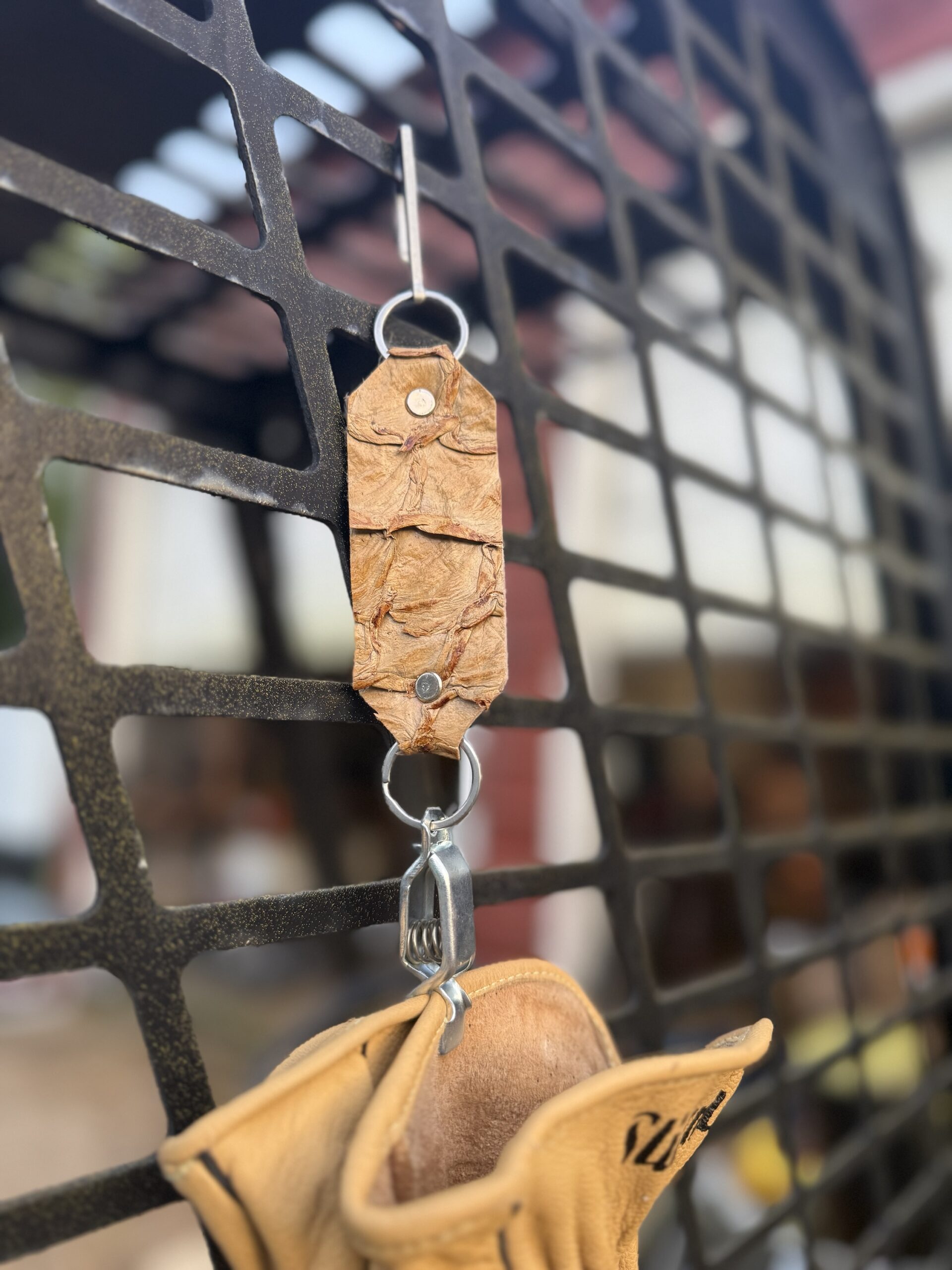 Tan pirarucu glove lanyard