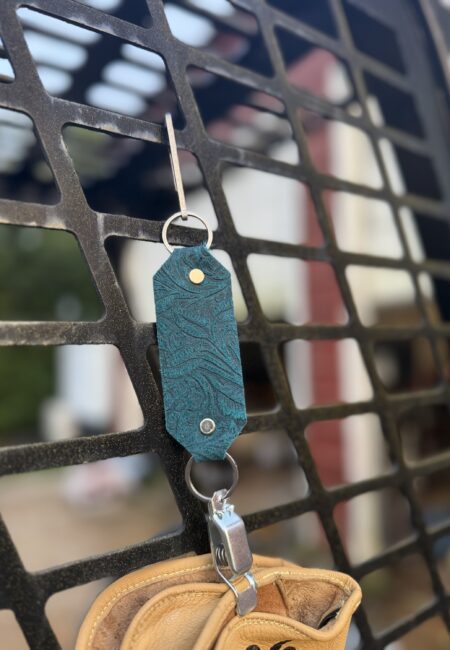 Teal floral glove lanyard