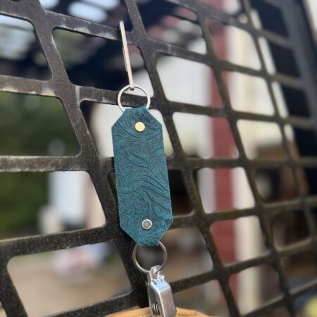 Teal floral glove lanyard
