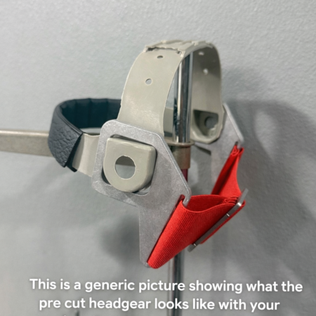 Fibre metal cut headgear.